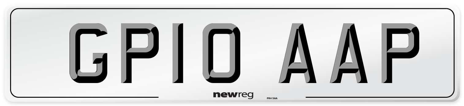 GP10 AAP Number Plate from New Reg